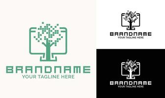 Tech Tree Gaming Logo Design Template for Game Developers, Esports, and Digital Innovation Brands vector