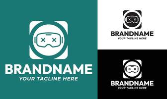 Modern VR Gaming Logo Design Template for Esports, Game Developers, and Virtual Reality Brands vector