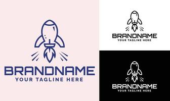 Modern Rocket Startup Logo Design Template for Tech, Space, and Innovation Brands vector