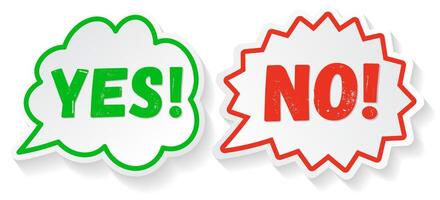 Yes and no speech bubble pop art style for decoration vector