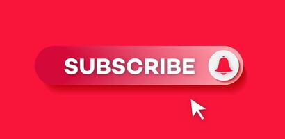 Subscribe button gradient style red color vector