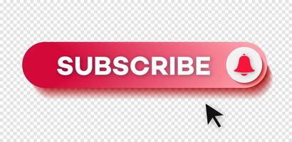 Subscribe button gradient style red color isolated vector