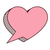 Speech bubble heart 3d style cloud talk vector
