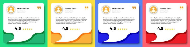 Feedback box set, bubble testimonial banner vector