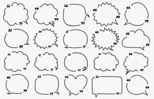 Quote box frame set empty line style for decoration vector