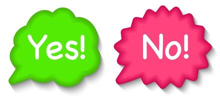 Yes no speech bubble 3d style vector