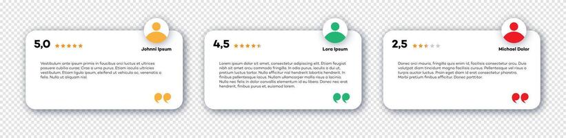 Feedback box, bubble testimonial banner for design project vector