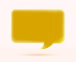 3D speech bubble isolated on white background yellow vector