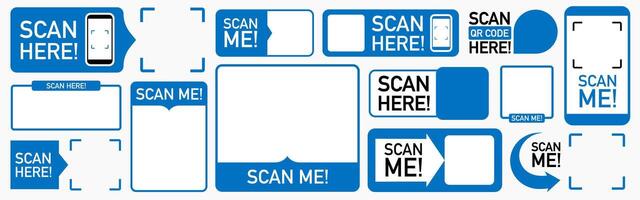 QR code scan icon set color style empty vector