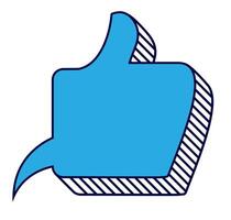 Speech bubble thumb up 3d style cloud talk vector