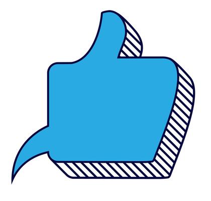 Speech bubble thumb up 3d style cloud talk