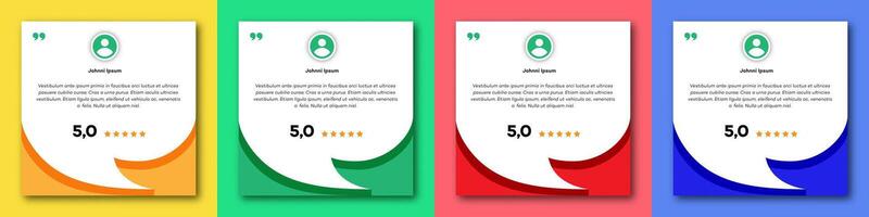 Feedback box collection, bubble testimonial banner for design project vector