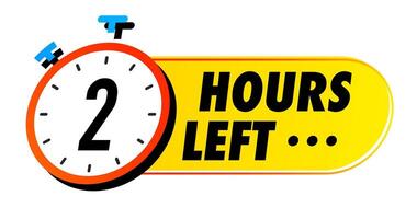 Countdown 2 hours left badge color vector