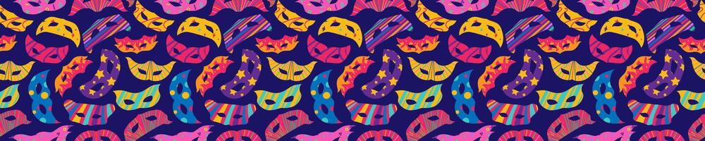 Carnival mask pattern colorful long style vector