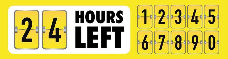 Countdown hours left badge set vector