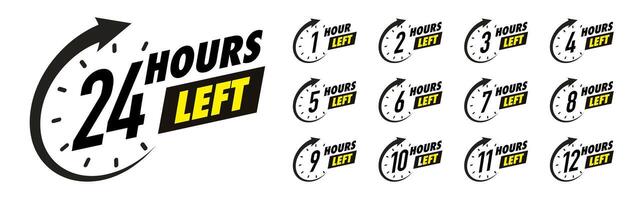 Countdown hours left emblem colection vector