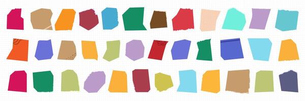 Torn paper scraps collection color cute style vector