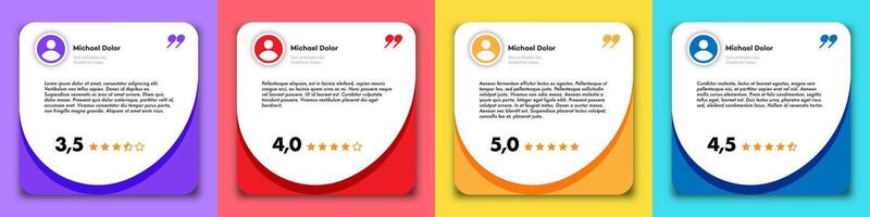 Feedback box set colorful style vector