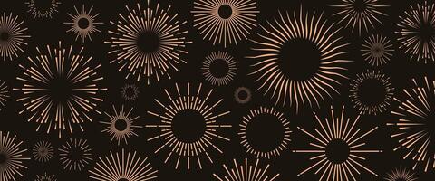 Fireworks background golden color style cool vector