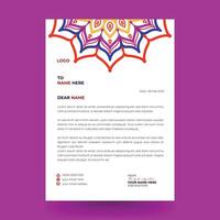 creative Business style letterhead design template with color. vector