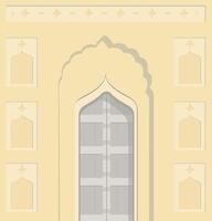 Mughal style gateway with decorative elements. Building entrance illustration. vector