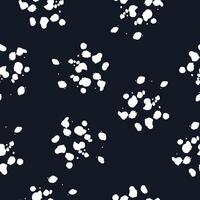 Abstract seamless pattern with splashes and stains. White splatter on dark background. vector
