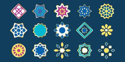 Set of Mandala Art geometric style circle symbols. Design element for Banner, Background, greeting card, social media and Ramadhan Kareem Gate. illustration vector