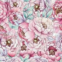 Softly blended hues of pink and lavender give life to an array of peonies, showcasing their elegance and the tranquility of natures bounty. vector