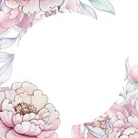Soft pastel hues of blooming flowers create an elegant frame, inviting imagination for personal or artistic projects. vector