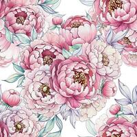 Vibrant pink peonies burst forth in delicate layers, showcasing natures artistry with soft petals and graceful leaves under gentle light. vector