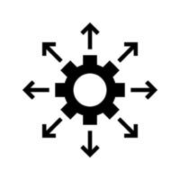 gears with arrows engineering science icon vector