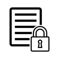 document with padlock vector