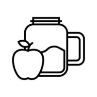 apple with jar glass icon vector
