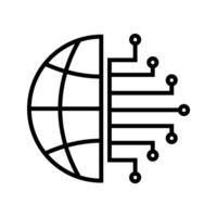 globe with electric circuit vector