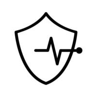 shield with heartbeat icon vector