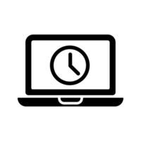 laptop with clock icon vector