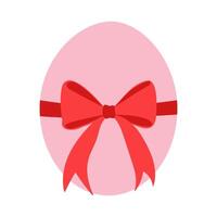 A red bow is tied around a pink object. The bow is tied in a way that it looks like it is being tied around a present vector