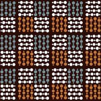 A modern pattern dots of blue and white abstract seamless hand drawn pattern used in ethnic background, simple style. and textiles on dark brown Background, illustration. vector