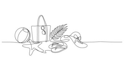 summer beach fashion female likeness one line drawing continuous minimalism hand drawn vector
