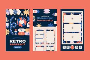 Hand drawn abstract retro shapes app design vector