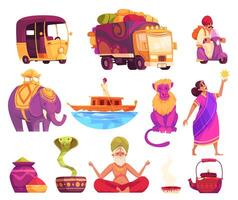 Gradient india travel element collection vector
