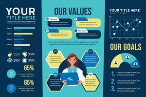 Hand drawn flat infographic element template set vector