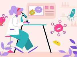 Bacteria composition in flat style vector