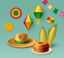 Realistic festa junina composition vector
