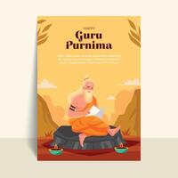 Celebrating Guru Purnima with a Wise Guru vector