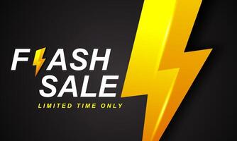 Flash sale discount banner template promotion. lightning icon on Background. vector