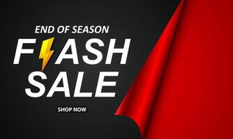 Flash sale banner template design for web or social vector