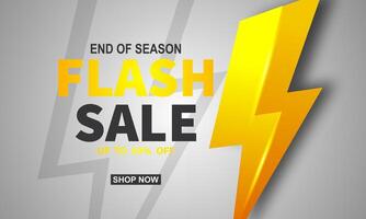 Flash sale label with flash icon. Promotion design template for banner, social media, website, banner. vector