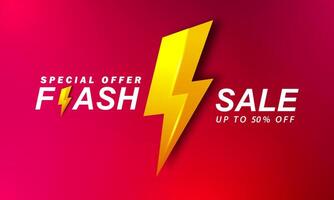 Flash sale banner design, vector