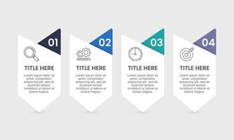 4 Step Arrow Point Infographic design template. Presentation, Information, Data and Plan. vector